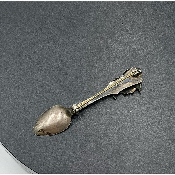 Sterling silver Roman soldier Spoon brooch Athene / Minerva Lapel Pin - Picture 7 of 13